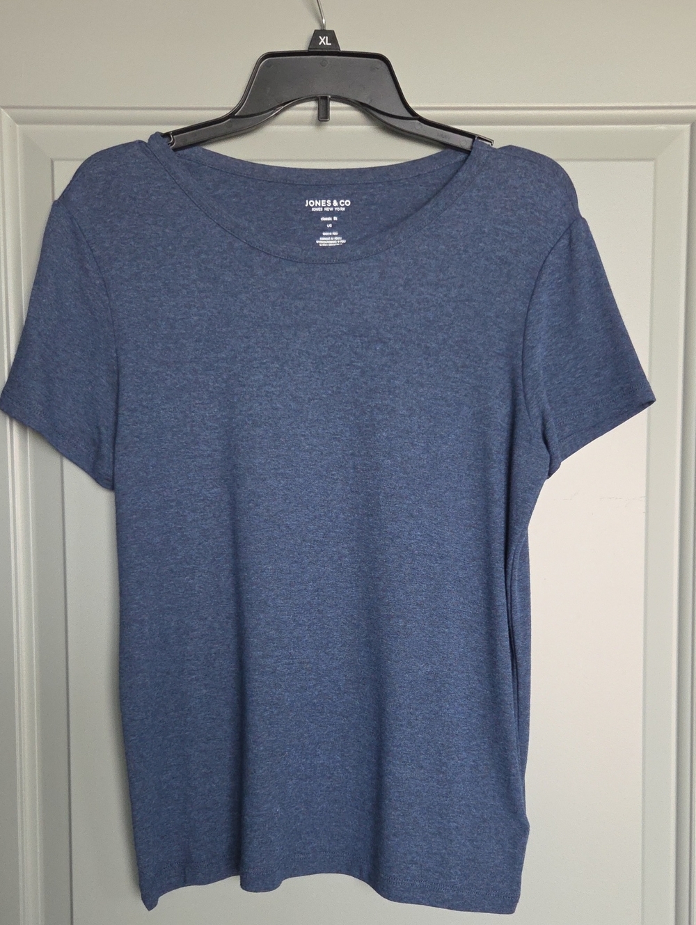 Jones New York Heather Blue Short Sleeve Tee